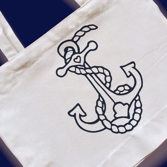 NWT Wool + Pepper Co. ANCHOR Canvas Cotton Tote Bag - Picture 4 of 4